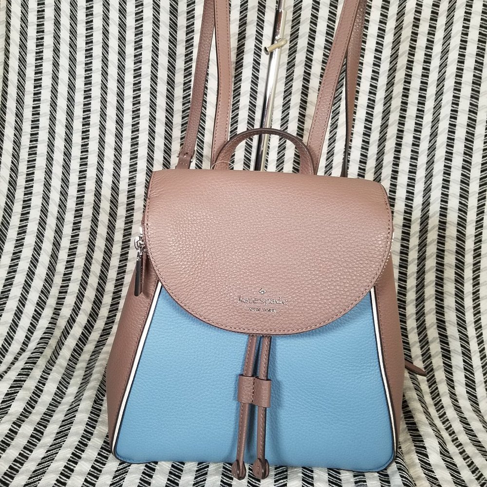 kate Spade Leila Medium Blue Backpack Colorblock - Picture 6 of 13